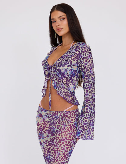 CORVIN MESH TOP - BLUE : BY POPPY LEOPARD