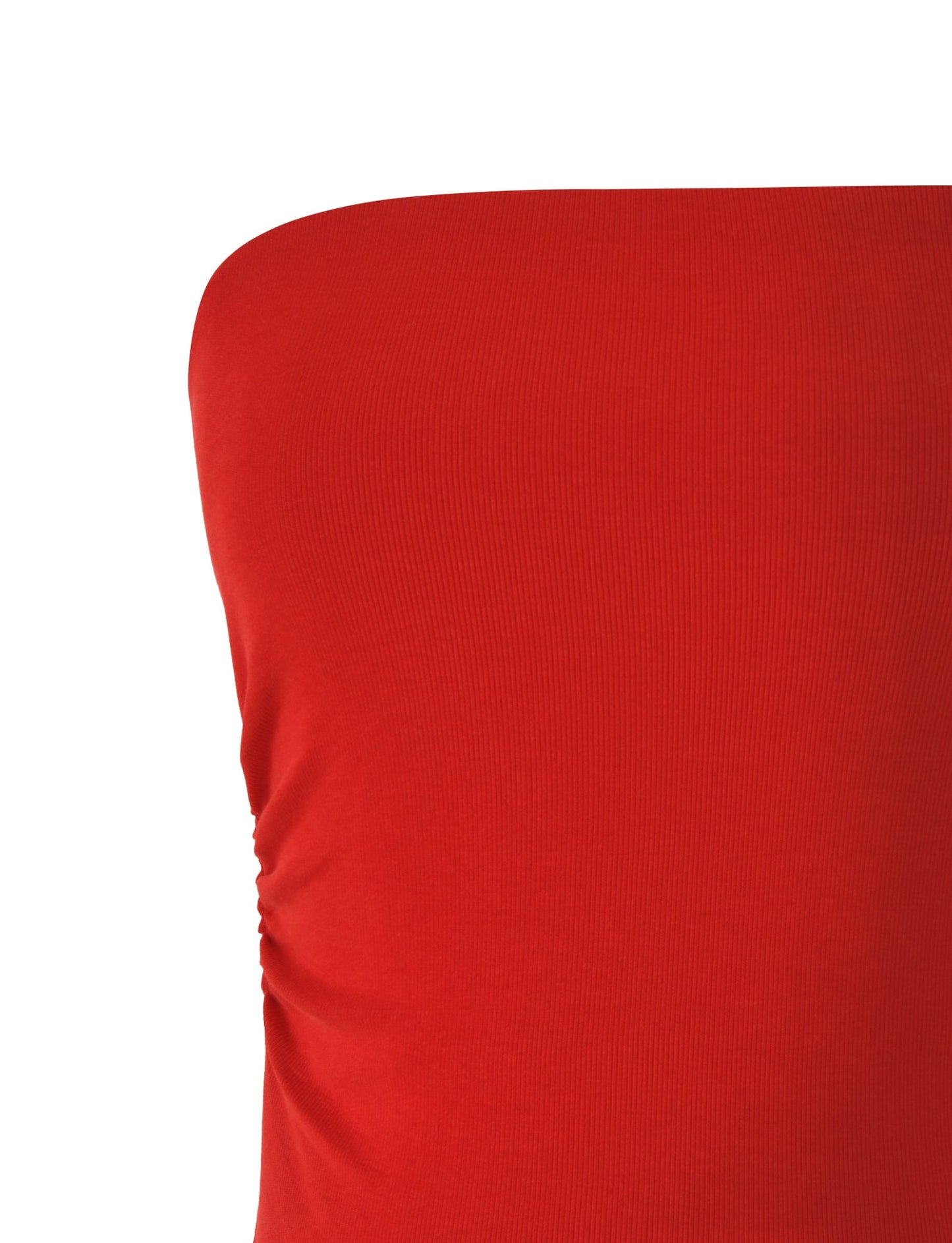 HARRIETT RIB TUBE TOP - RED