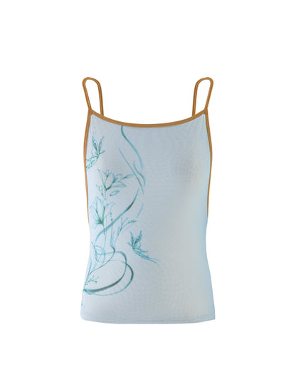 ELVERA TOP - BLUE : GRADIENT FLORAL