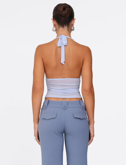 BRESILY TOP - BLUE : STEEL BLUE