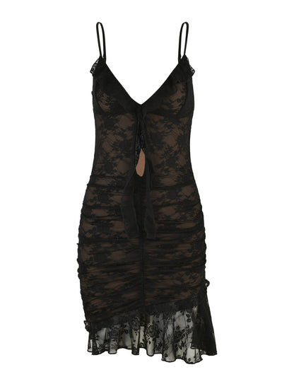 CARLY LACE DRESS - BLACK : LACE