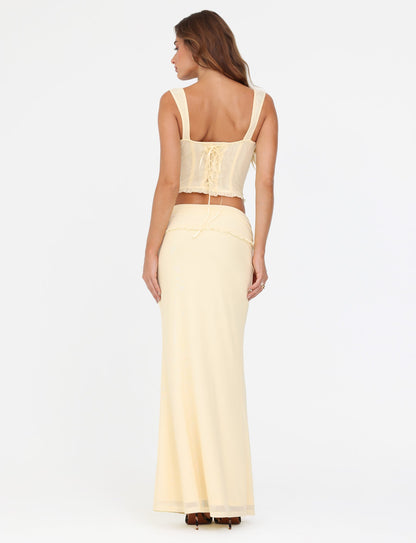 GINNY MAXI SKIRT - YELLOW : LEMON