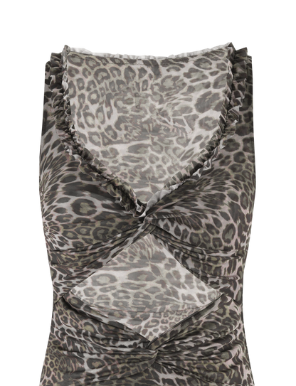 CAMPBELL MINI DRESS - NEUTRAL : LEOPARD
