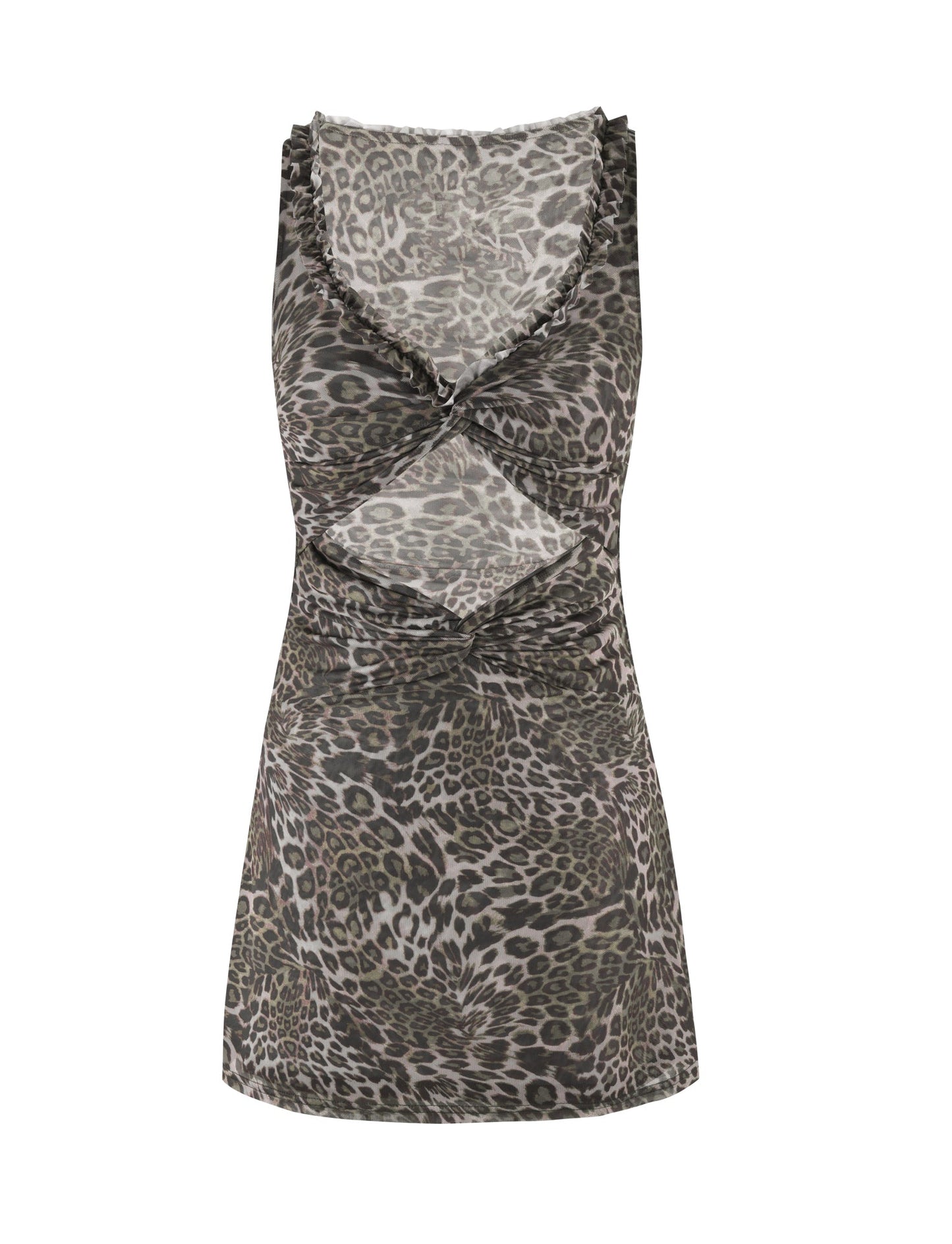 CAMPBELL MINI DRESS - NEUTRAL : LEOPARD