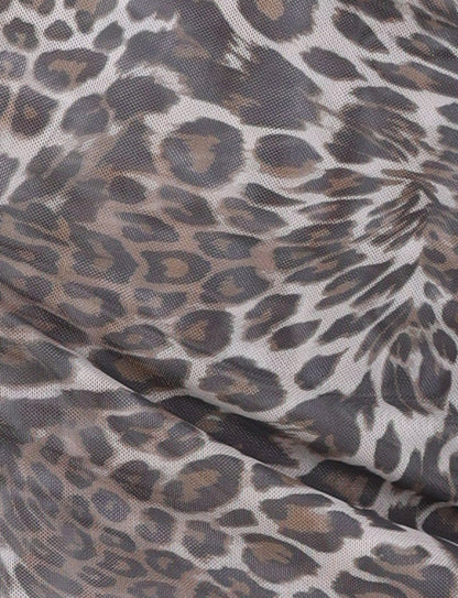CAMPBELL MINI DRESS - NEUTRAL : LEOPARD
