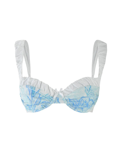 AMARAN BIKINI TOP - BLUE : FLORAL TAPESTRY