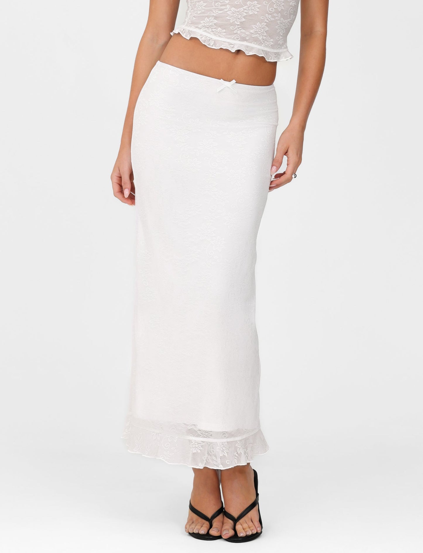 CHARLEIGH SKIRT - WHITE : LACE