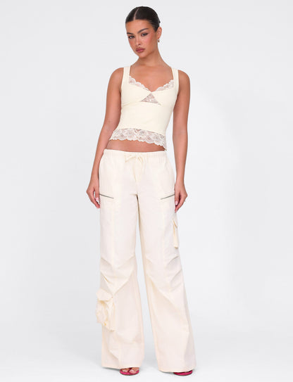 DIONE LACE TOP - YELLOW : BUTTER : SOFT BUTTER