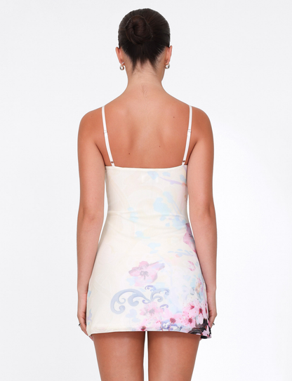 COLSON MESH MINI DRESS - MULTI : FLORAL : CHERRY BLOSSOM