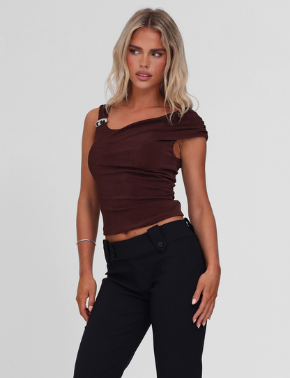 CASSIAN TOP - CHOCOLATE