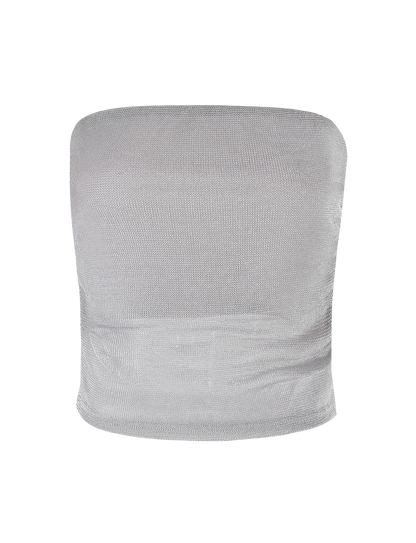 HARRIETT TUBE TOP - SILVER