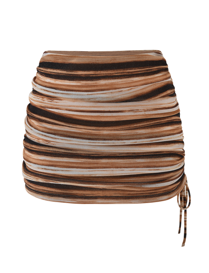 BRAELYN MINI SKIRT - BROWN STRIPE