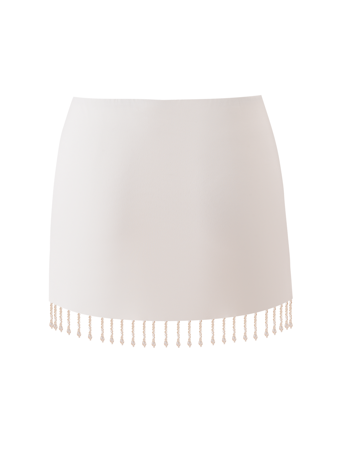 AUBRIELLA TASSLE MINI SKIRT - CREAM