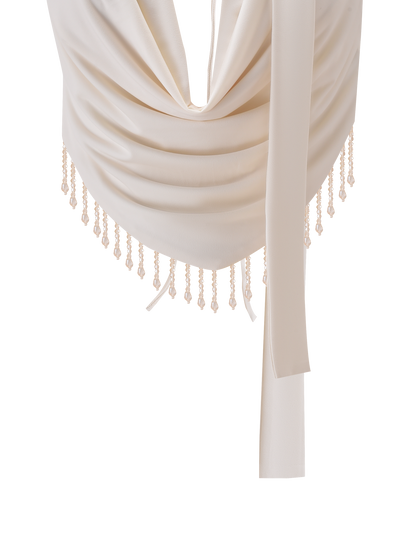 AUBRIELLA TASSLE TOP - CREAM
