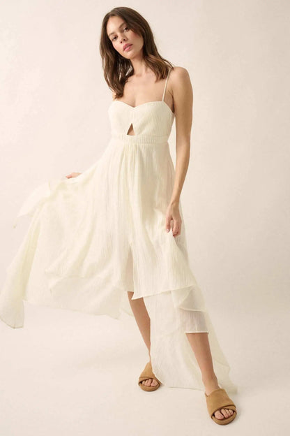 Floating Free Layered Handkerchief Maxi Dress