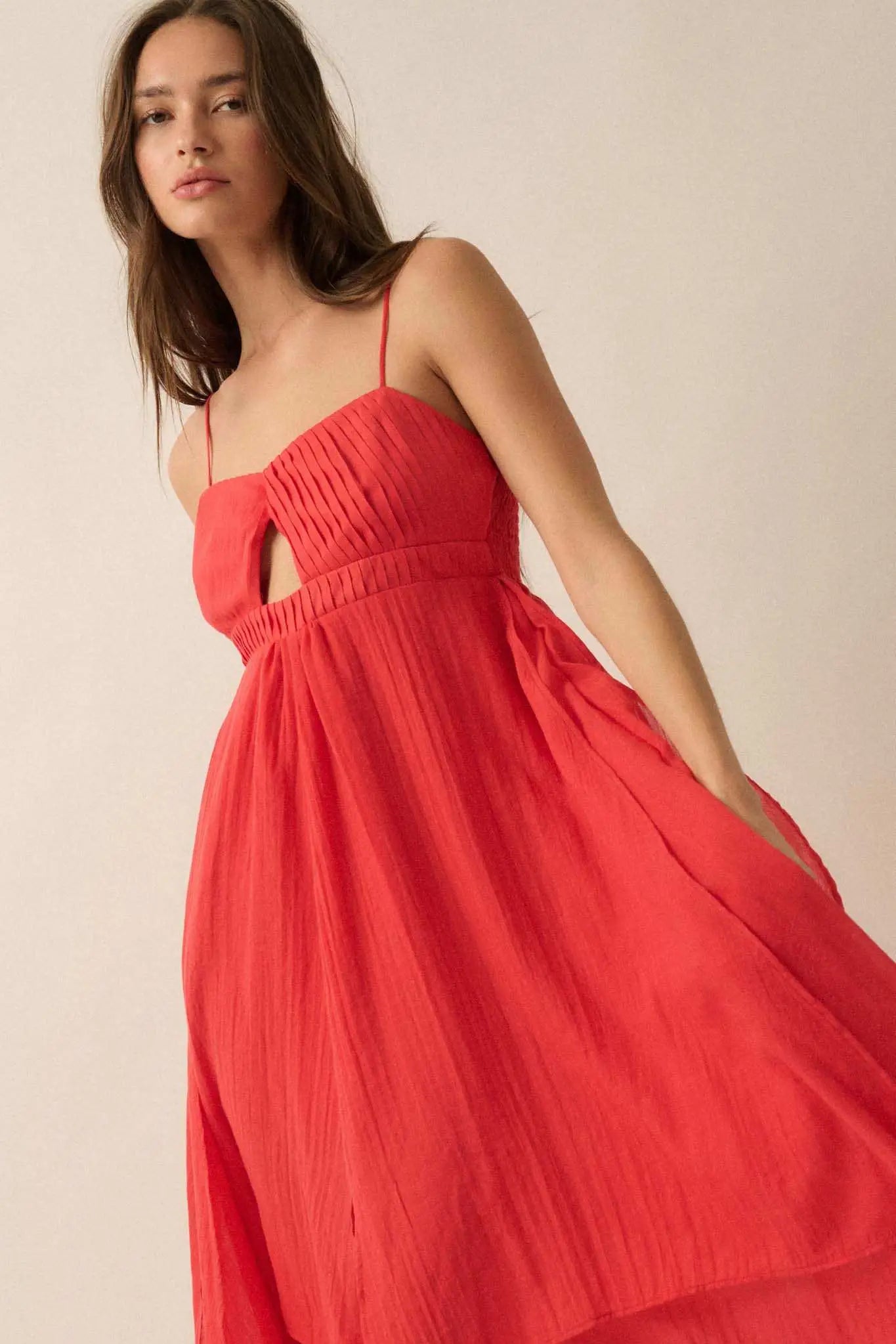 Floating Free Layered Handkerchief Maxi Dress