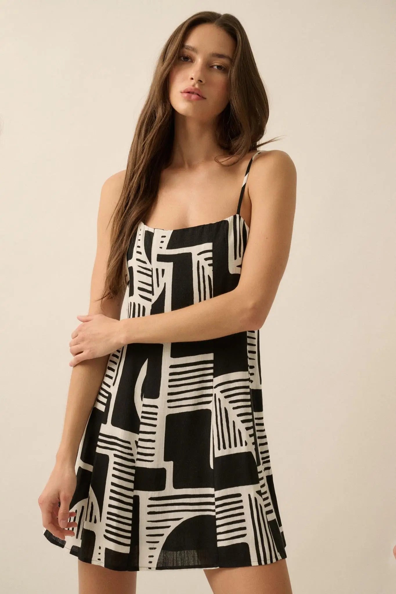 Shape and Form Geo-Print A-Line Mini Dress