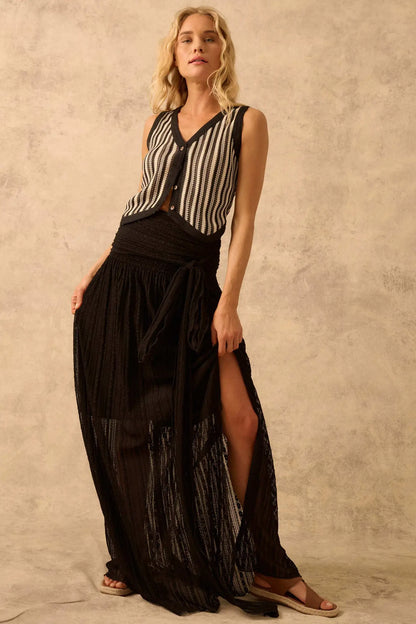 The Emma Infinity Dress in Striped Floral Lace