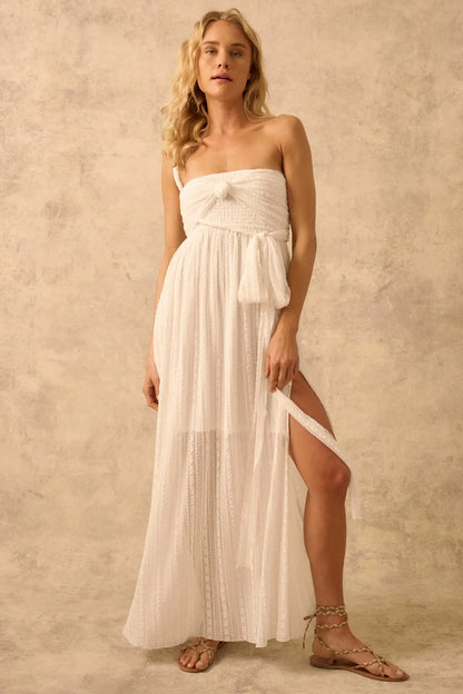 The Emma Infinity Dress in Striped Floral Lace