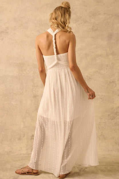 The Emma Infinity Dress in Striped Floral Lace