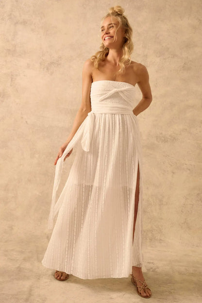 The Emma Infinity Dress in Striped Floral Lace