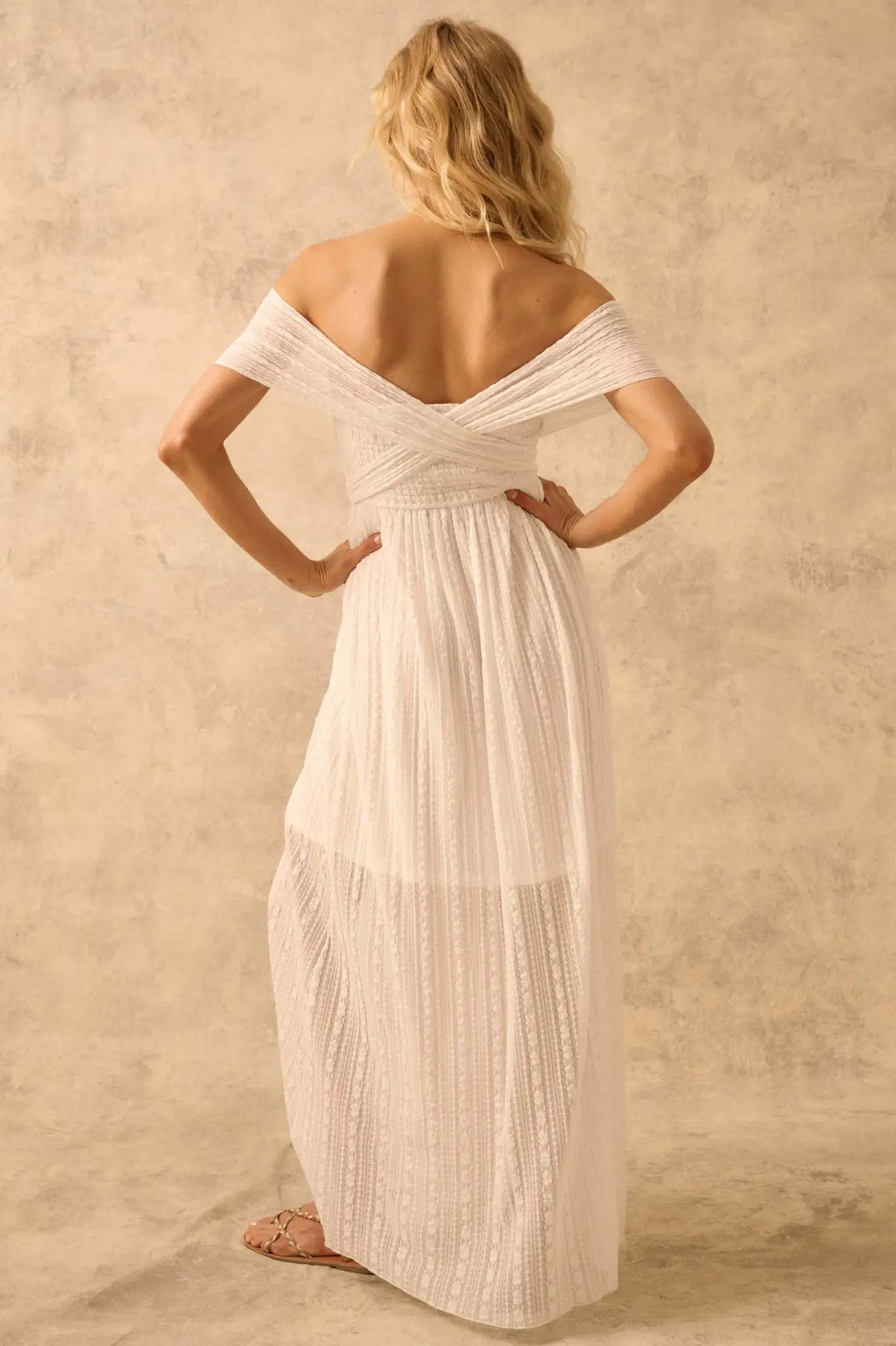 The Emma Infinity Dress in Striped Floral Lace