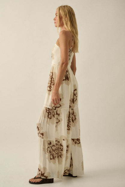 Bloom Me Away Floral Wide-Leg Tiered Jumpsuit