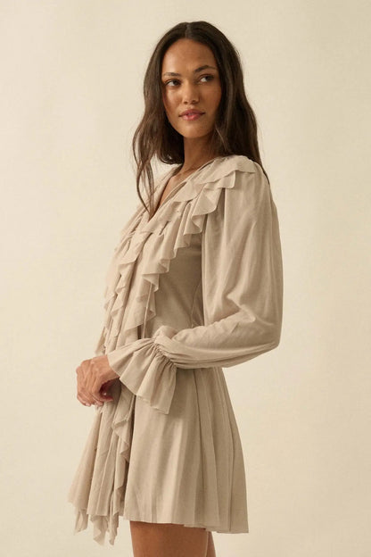 Wind Song Mesh Cascade Ruffle Peasant Romper