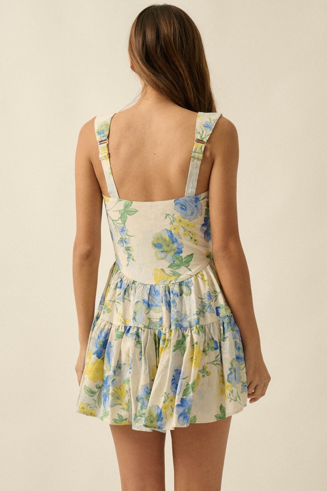 Beauty Within Floral Buttoned Tiered Ruffle Romper