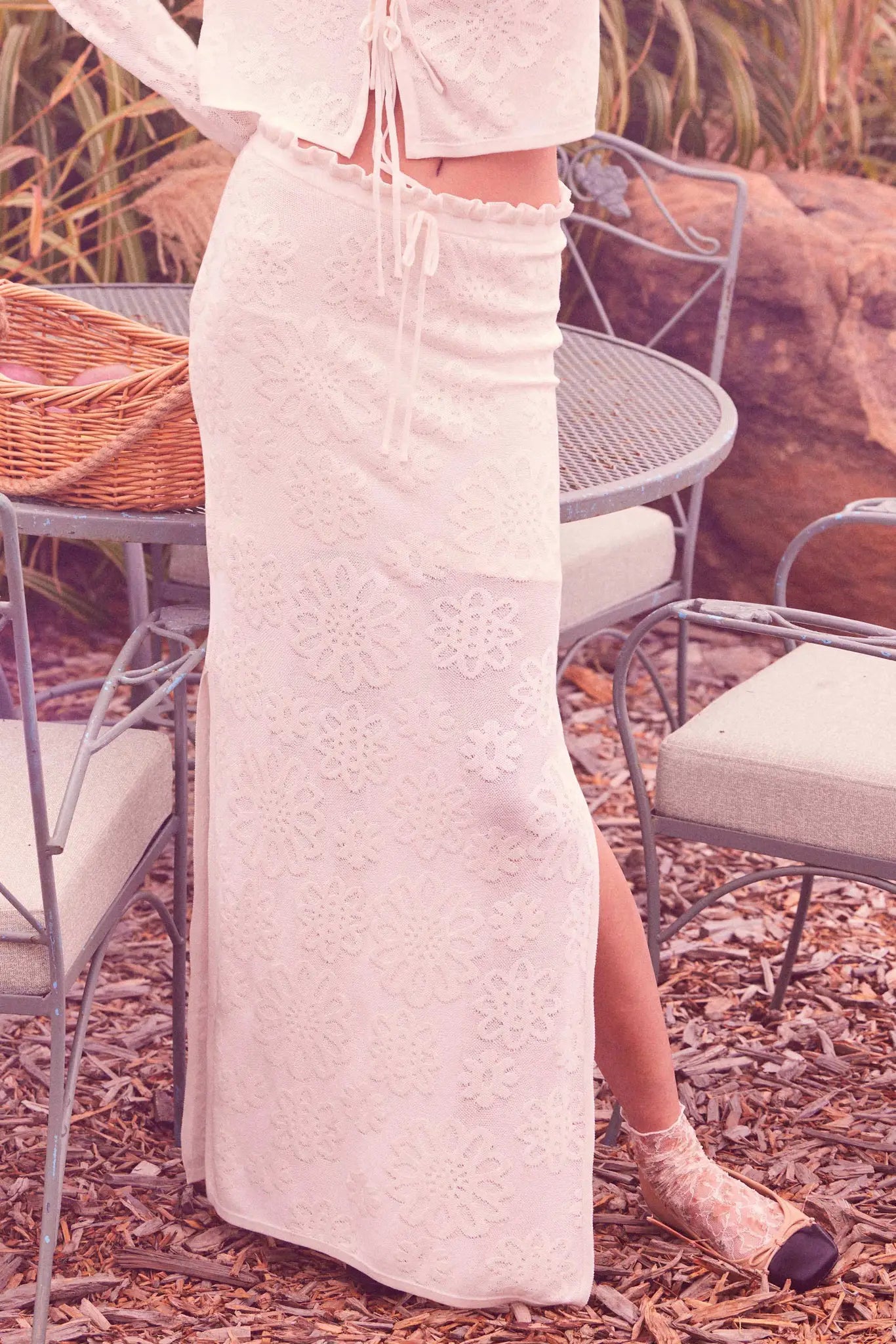 Flowers Forever Floral Jacquard Knit Maxi Skirt