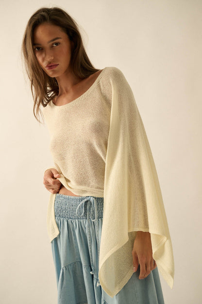 Sheer to Stay Lightweight Knit Poncho Sweater