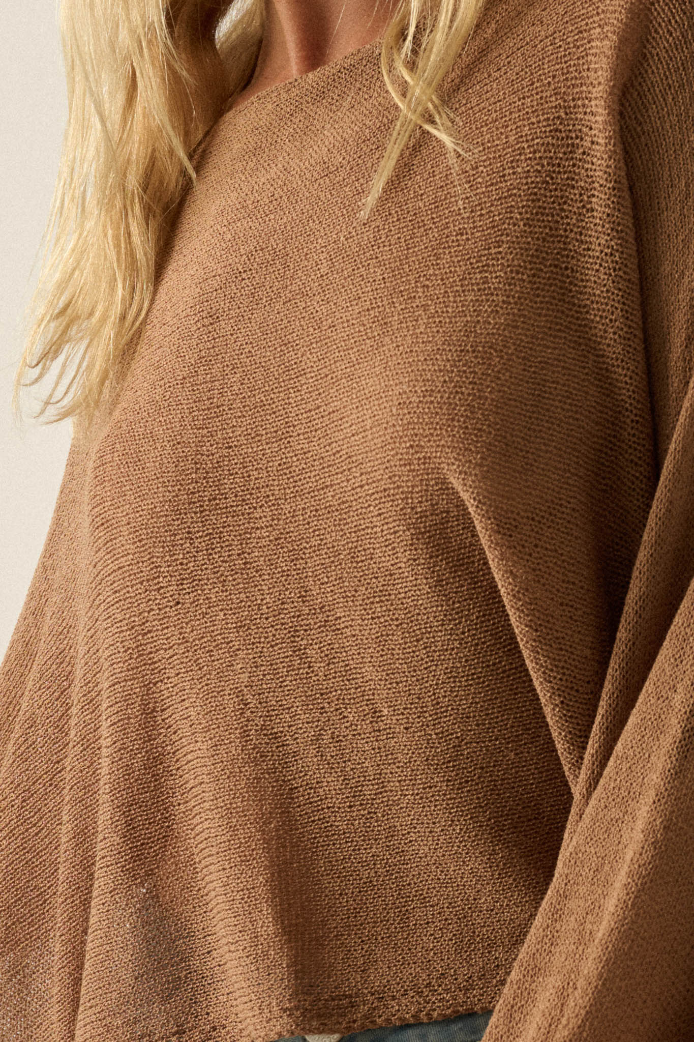 Sheer to Stay Lightweight Knit Poncho Sweater