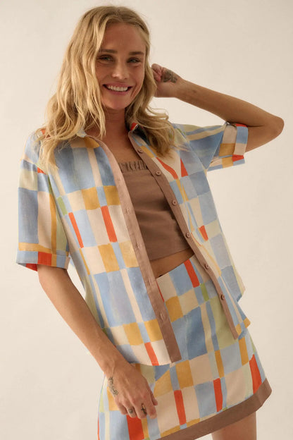 Shine Bright Multicolor Check Button-Up Shirt
