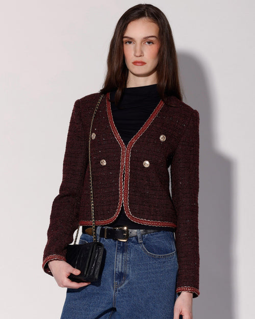 Elodie Jacket, Bordeaux Tweed