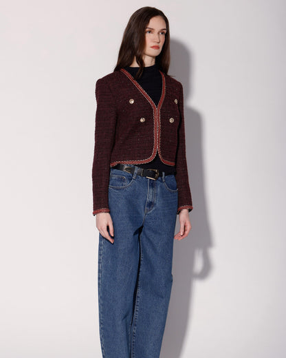 Elodie Jacket, Bordeaux Tweed