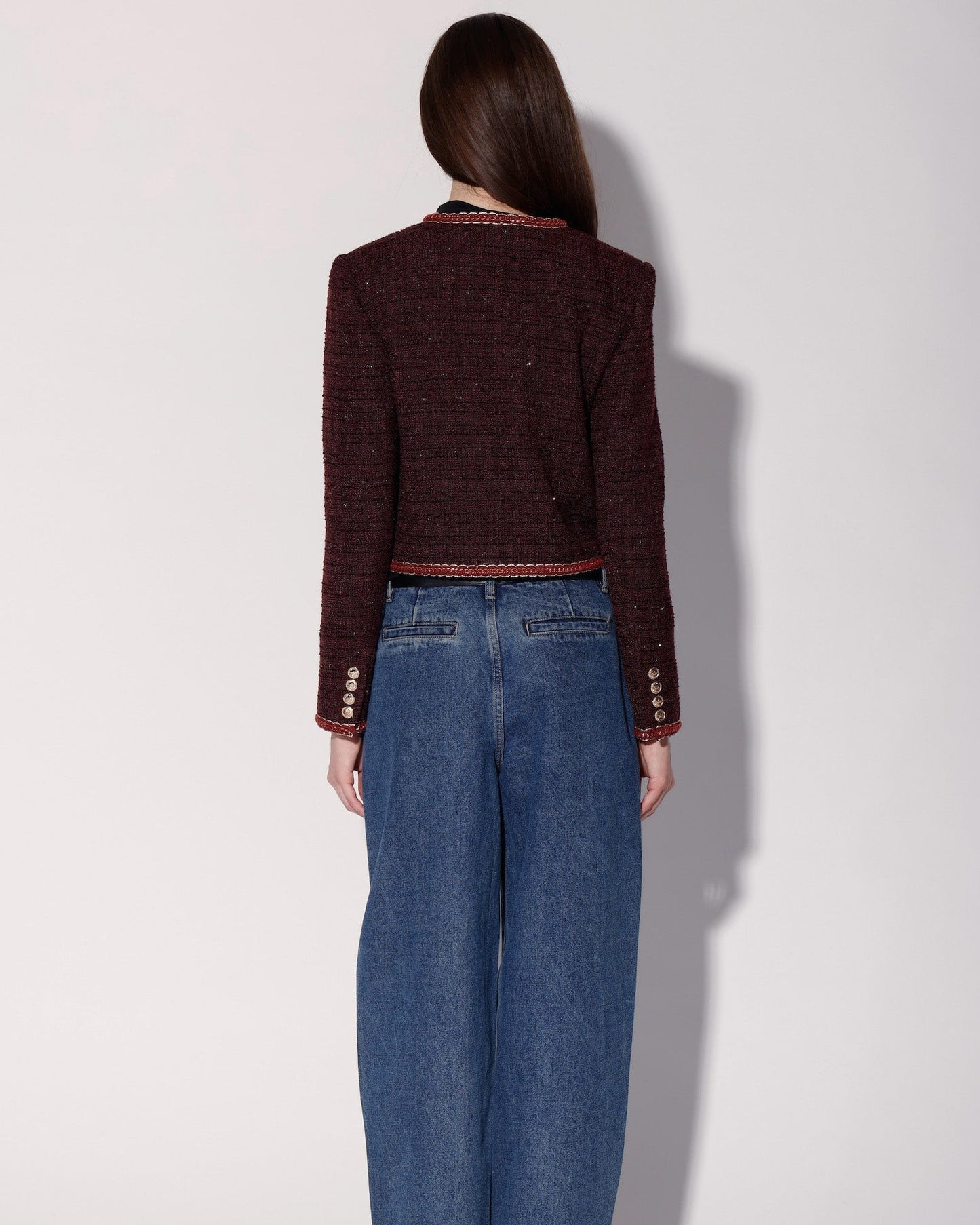 Elodie Jacket, Bordeaux Tweed