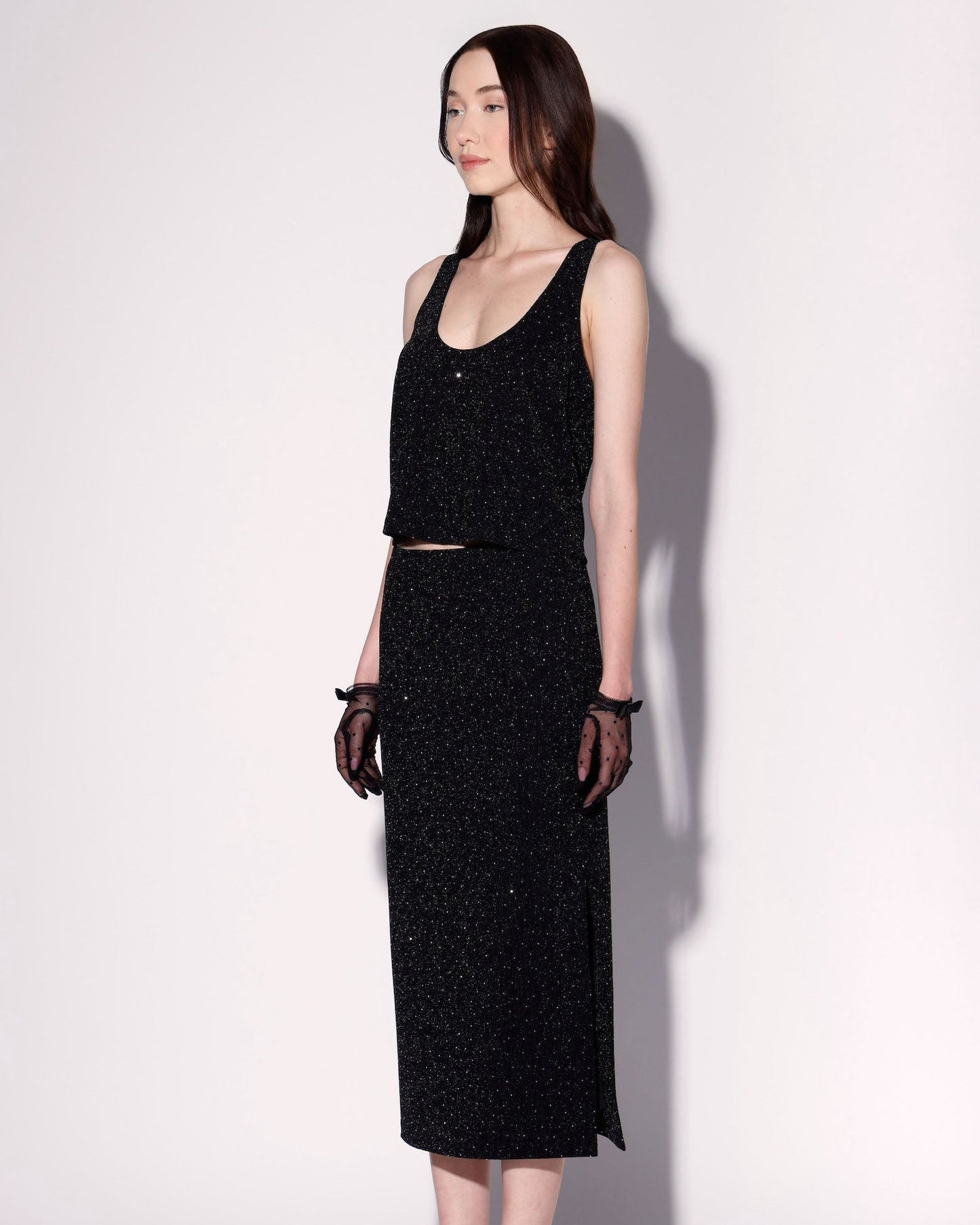 Gianna Skirt, Black and Rhinestone