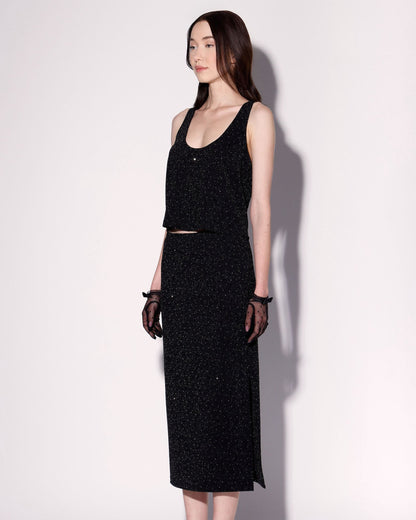 Gianna Skirt, Black and Rhinestone