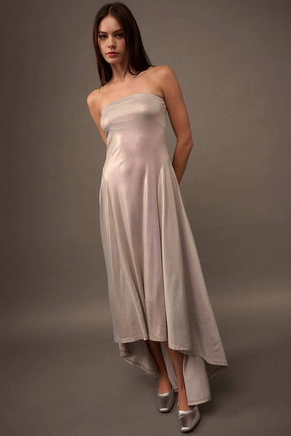 Love the Nightlife Strapless Shimmer Maxi Dress