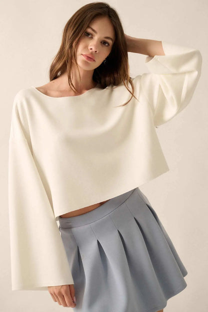 Premium Scuba Wide-Sleeve Boatneck Pullover