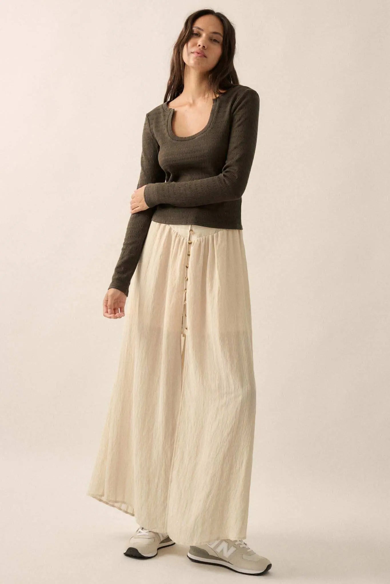 You Do You Ribbed Knit Scoop-Neck Top