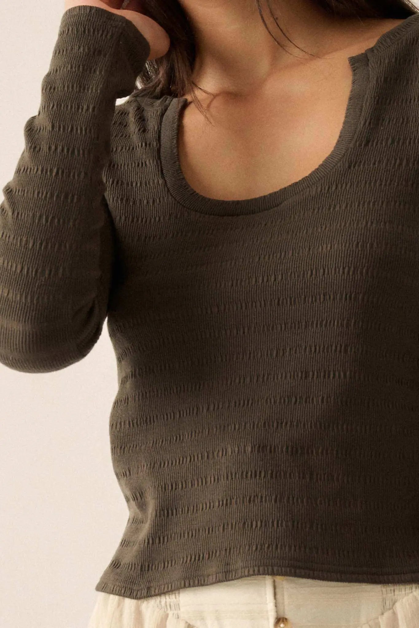 You Do You Ribbed Knit Scoop-Neck Top