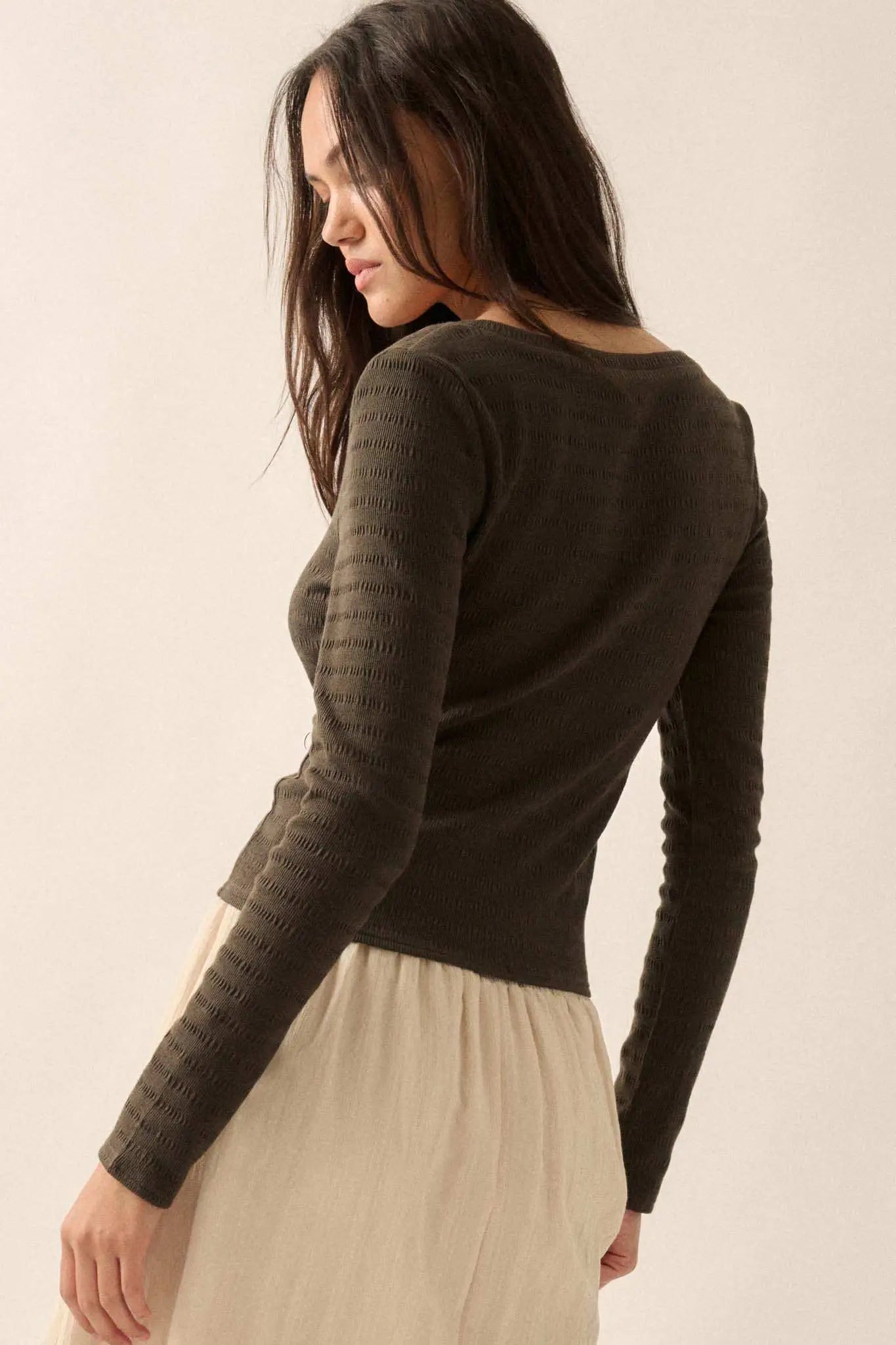 You Do You Ribbed Knit Scoop-Neck Top