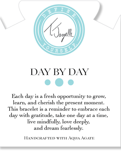 Gold Day by Day Collection- Aqua Agate Gemstone Bracelet
