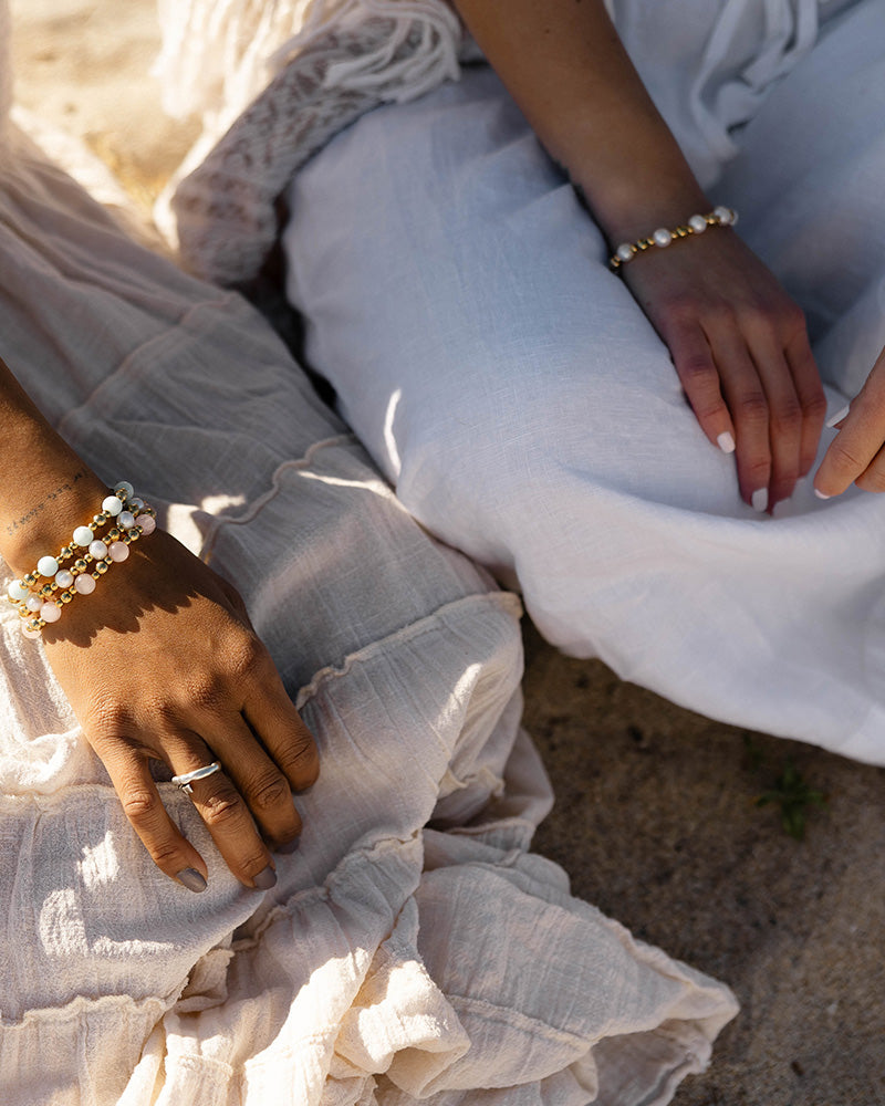 Gold Day by Day Collection- Hemimorphite Gemstone Bracelet