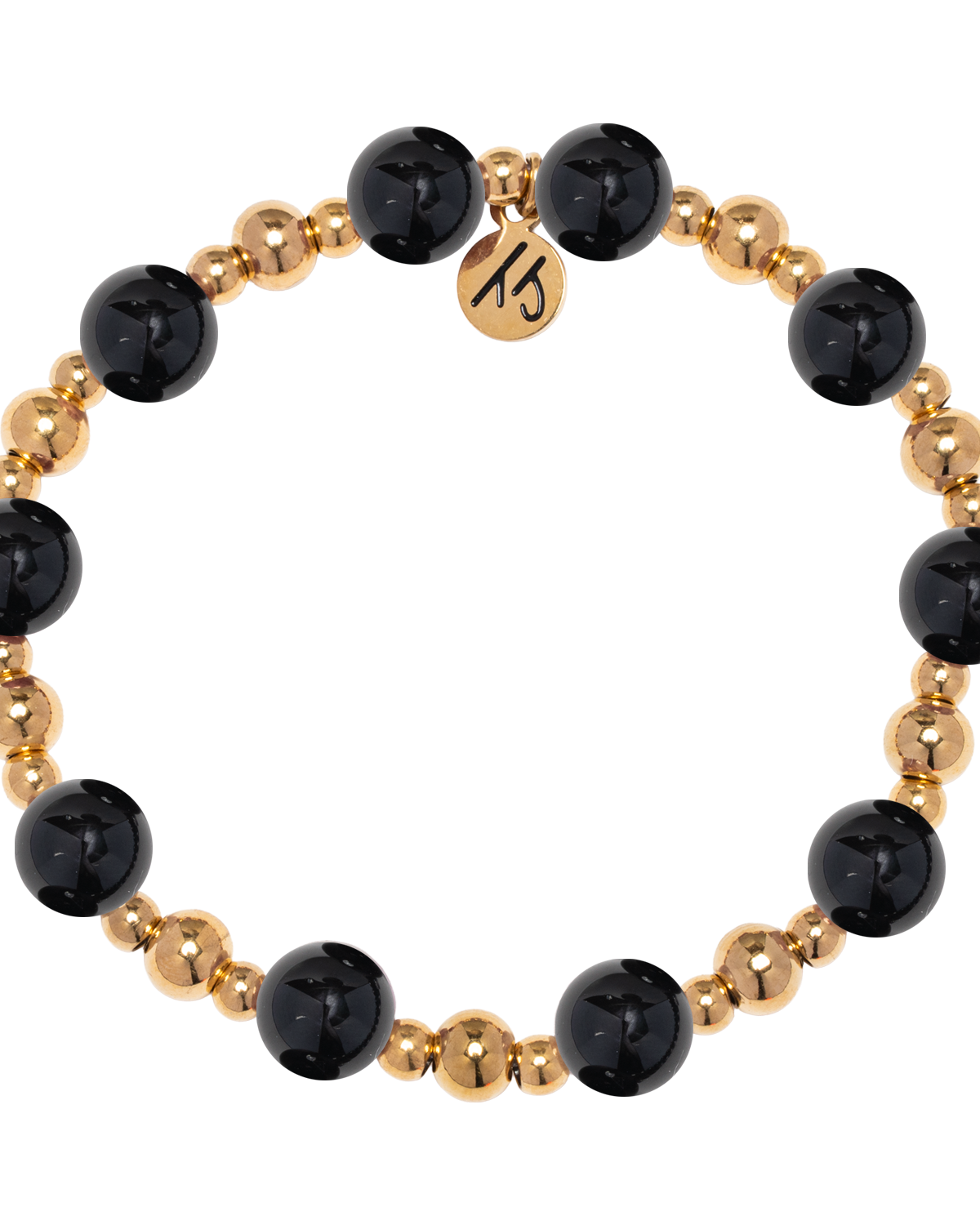 Gold Day by Day Collection- Onyx Gemstone Bracelet