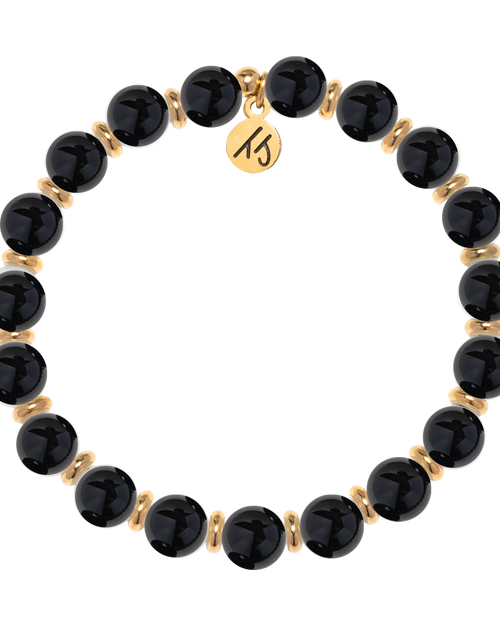 Gold Empowered Elegance Collection- Onyx Gemstone Bracelet