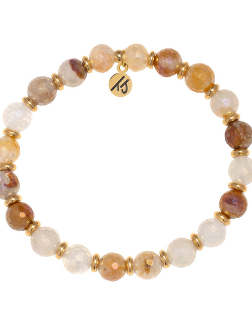 Gold Empowered Elegance Collection- Sunset Quartz Gemstone Bracelet